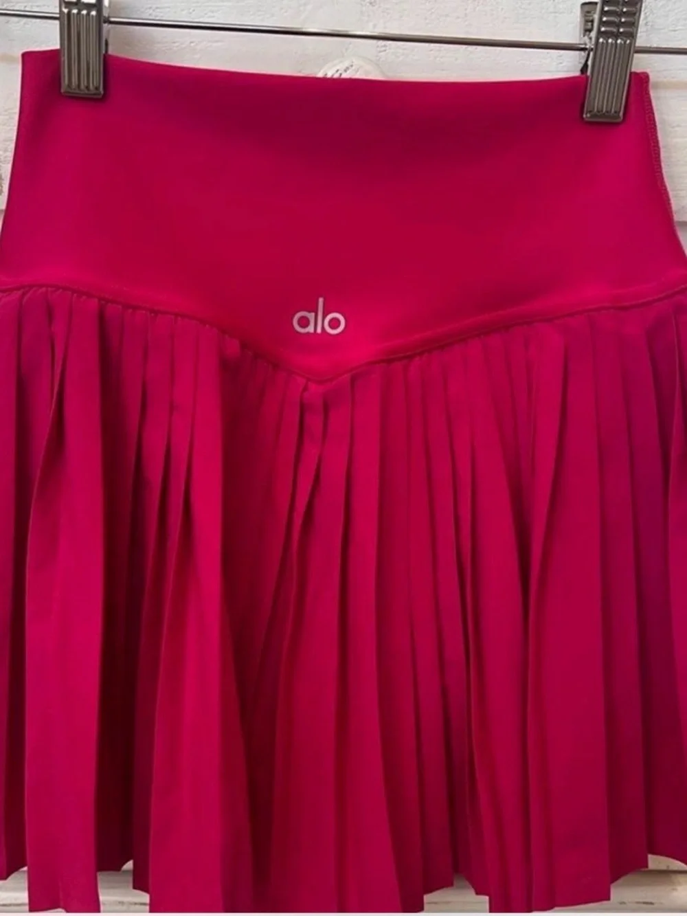 ALO Yoga Hot Pink Pleated Skater Skirt